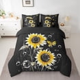 thumbnail image 3 of Homewish Cartoon Sunflower Teen Twin Bedding Sets 7-Piece, Dreamy Butterfly Animal Bedding Comforter Set, Rustic Plant Botanical Reversible Sheet Sets, Super Cozy Room Decor, 3 of 8