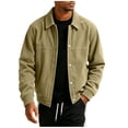 thumbnail image 4 of FchengtaiS Men's Button Down Shacket Long Sleeve Turndown Collar Lightweight Jackets Fall Outerwear with Pockets, 4 of 4
