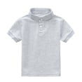 thumbnail image 3 of Kogui Teen Golf Shirt Boys Short Sleeve Polo Button Closure Soft & Comfortable Fabric Size 9-10 (Light Gray,9-10 Years), 3 of 8