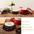 thumbnail image 6 of GZHJMY 2PCS Pumpkin Devil Face on Halloween Night Trivets Pot Holders Set and Placemats Set, Hot Pads, Table Mats for Cooking and Baking, Cotton Braided Hot Pads, 7.09"+9.45", 6 of 7