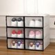 thumbnail image 2 of Caja de zapatos de plástico apilable y plegable, organizador de zapatos, cajón de almacenamiento para estuche, 6 unidades, 2 of 5