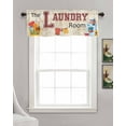 thumbnail image 3 of Laundry Room Kitchen Valances for Windows Farmhouse Linen Window Valance Curtain for Living Room Window Treatment Rustic Farmhouse Washing Machine Clothes Valance Rod Pocket Topper, 42 x 12 Inch, 3 of 6