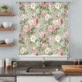 thumbnail image 5 of White Pink Flower Sheer Curtains 63 Inches Long, Shabby Chic Spring Vintage Leaf Green Light Filering Curtains, Breathable Simi Curtain Privacy Drapes for Living Room Bedroom Window Treatment, 5 of 9
