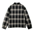 thumbnail image 3 of Men's Plaid Shirt, Long Sleeve Button Down Collared Design with Striped Pattern, Breathable Polyester Fabric for Casual Outdoor and Daily Wear, 3 of 3