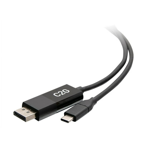 C2G 6ft (1.8m) USB-C to DisplayPort Adapter Cable - 4K 60Hz - Adapter cable - 24 pin USB-C (M) to DisplayPort (M) - USB 3.1 / Thunderbolt 3 / DisplayPort - 6 ft - 4K support - black