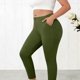 thumbnail image 2 of TaTaai Women's Plus Size Casual Yoga Pants with Pockets High Waist Elastic Stretchy Solid Color Sports Leggings Comfy Lounge Trousers Daily Workout Home Bottoms Gift, 2 of 7