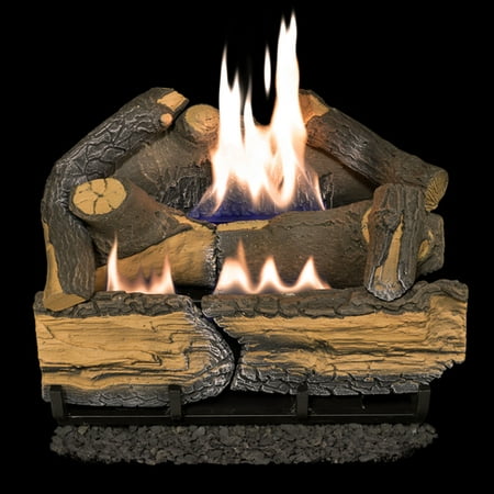 Cedar Ridge Hearth Recon 18-in 30,000-BTU Dual-Burner Ventless Gas Fireplace Logs with