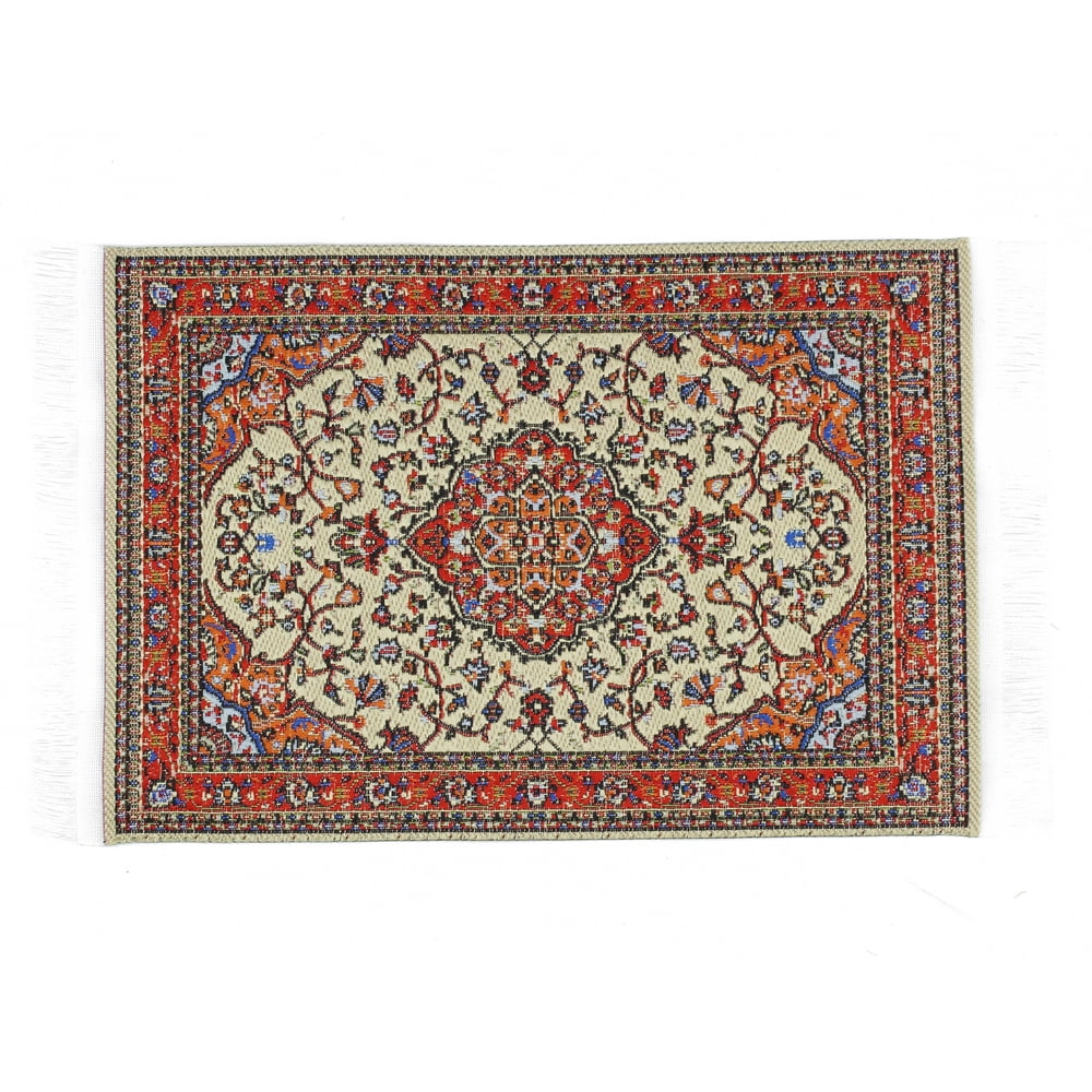 1//12 Scale Doll House Mini Woven Rug Floor Carpet for Interior Model Decoration