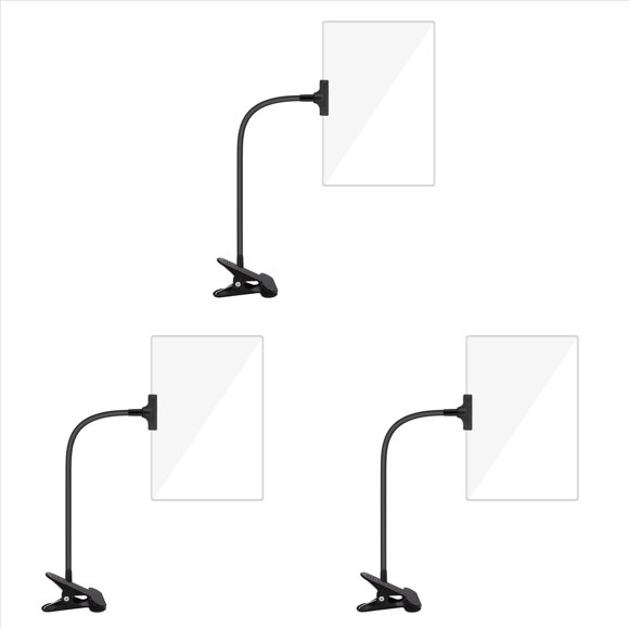 3piezas Lupa 5 X con Clip, Lupa de 6x3,5 Pulgadas con Abrazadera, Cuello de Cisne Flexible Ajustable, Lupa con Clip
