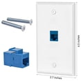 thumbnail image 4 of 40X Cat6 Ethernet Wall Plate Outlet 1 Port RJ45 Network Female to Female Wall Coupler Jack Plate White & Blue, 4 of 9
