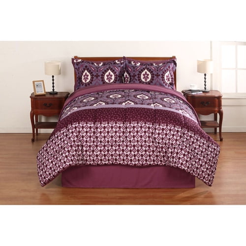 Hometrends Banded Floral Bed in a Bag Bedding