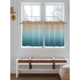 thumbnail image 7 of Half Window Curtains 24 Inches Long, Navy Blue Brown Ombre Window Treatment Curtain Drapes, Teal Gradient Color Modern Abstract Art Short Curtains Tiers for Kitchen Over Sink, 27.5"x24", 2 Panels, 7 of 7