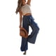 thumbnail image 3 of VISgogo Pantalones de pierna ancha para mujer, cintura alta, color sólido, con cordón, informal, para fiesta, club, pantalones sueltos VISgogo  moda, 3 of 5