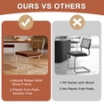 thumbnail image 6 of Natural Rattan Dining Chairs Set of 4, Modern Dining Room Chairs with Solid Wood Back for Kitchen Living Room, Linen Fabric Dining Room Chairs, 6 of 9