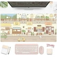 thumbnail image 4 of Cute Desk Mat Kawaii Mousepad Beige, Anime Street Mouse Pad Large, Japanese Dakery Cafe Desk Pad for Keyboard and Mouse, Gaming Deskmat XXL, Desk Decor Keyboard Pad for Women 31.5X15.7 in, 4 of 6
