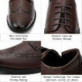 thumbnail image 2 of Kselythan Men's Dress Shoes, Mens Oxford Shoes, Leather Stylish Lace-up  Brogues, Business Casual Formal Derby Shoe, 2 of 9