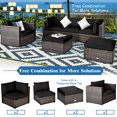 thumbnail image 4 of Costway 6PCS Patio Rattan Furniture Set Cushion Sofa Coffee Table Ottoman Black, 4 of 10