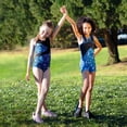 thumbnail image 4 of Rainbeau Moves Girls Dance & Gymnastics Stardust Print Biketard, XS-XL, 4 of 5