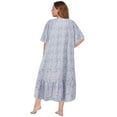 thumbnail image 2 of Women's Loose Plus Size Nightdress Square House Dress Short Sleeve Sleep Dress Soft Long Sleepwear Nightgowns For Home Wear Pajama Dress,XL-5XL, 2 of 7