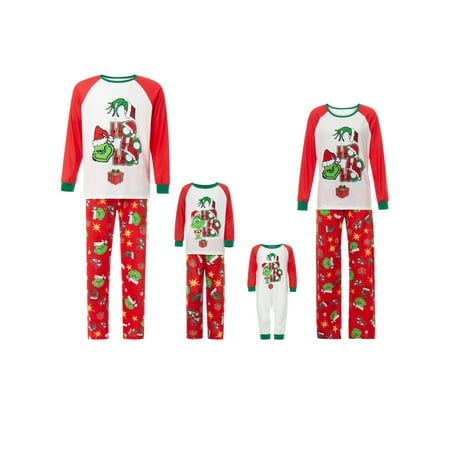 

Yinyinxull Xmas Family Matching Christmas Pajamas Sets Dad Mom Kids Baby Cartoon Sleepwear Homewear