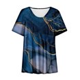thumbnail image 4 of Fiudx Tops para Mujer Blusa Estampada con Cuello En V y Mangas Cortas Informales para Mujer a La Moda, Blusas con Pliegues, 4 of 4