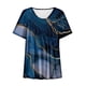 thumbnail image 4 of Blusas de Manga Corta para las Mujeres, Casual V-Cuello Impreso Suéter Plegado Blusa Hecha de Poliéster Cómodo para Primavera Otoño, Blusas para las Mujeres Casual, 4 of 4