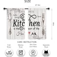 thumbnail image 3 of Kitchen Curtains Rustic Farmhouse 55x39 Inch Rod Pocket Country Short Small Barn Fork and Spoon Wooden Wood Plank Board Vintage Printed Cafe Window Curtains Drapes Treatment Fabric 2 Panels, 3 of 5