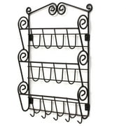 Scroll Wall Mount Letter Holder Black