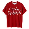 thumbnail image 4 of Active Tops Women T-Shirts Plus Size Women's Christmas Print Loose Crew Neck T Shirt Holiday Graphic Top for Comfortable Casual Wear Red 5XL, 4 of 4