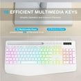 thumbnail image 7 of Wireless Keyboard Rechargeable Ergonomic with 9 Effects Backlits, Wrist Rest, Phone Holder, Silent Keys for PC, Laptop, Windows, Mac, 7 of 7