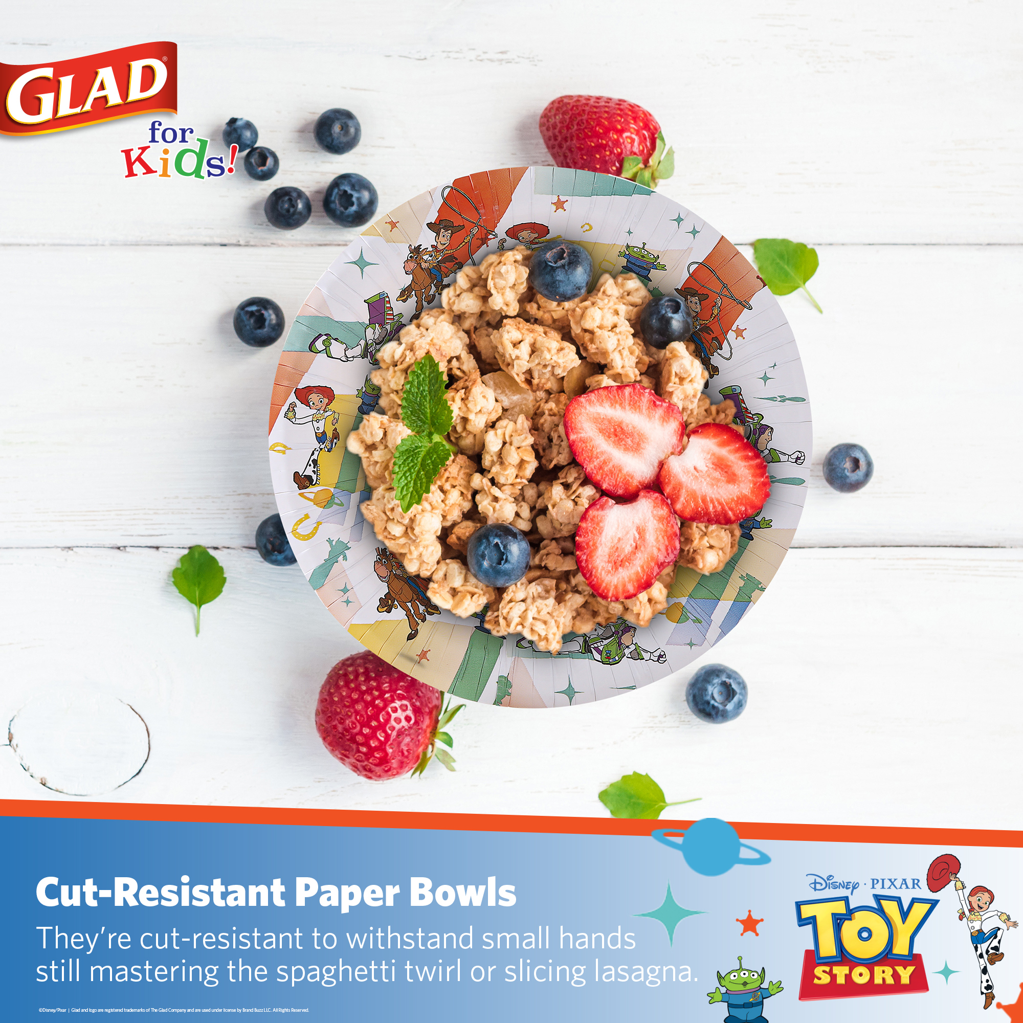 Glad Kids - 12oz Paper Bowls 40ct - Disney - Toy Story Light Beams