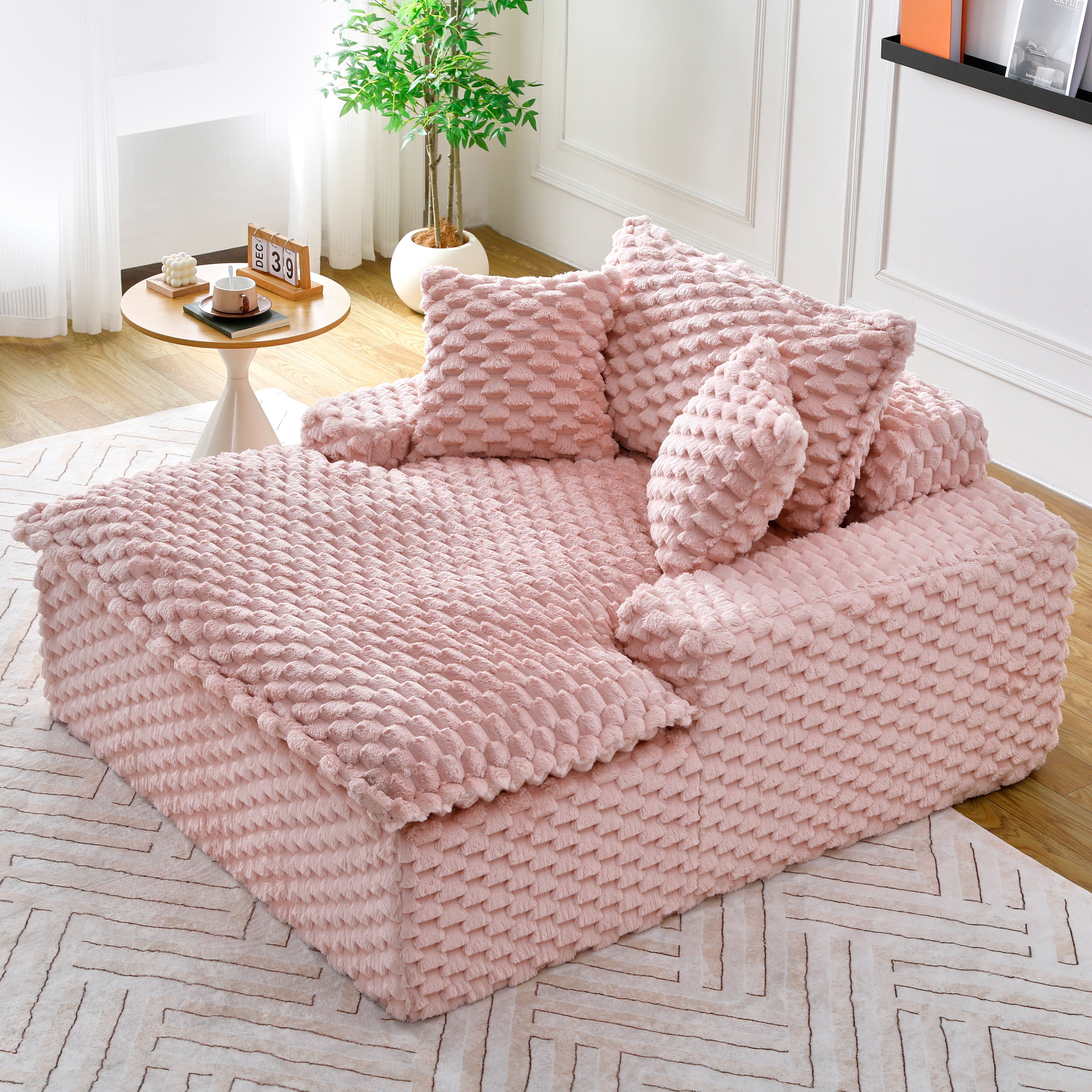 51-Inch Loveseat Sofa with Two Pillows and Backrest | Compact modern design fits bedrooms, living rooms, and small apartments