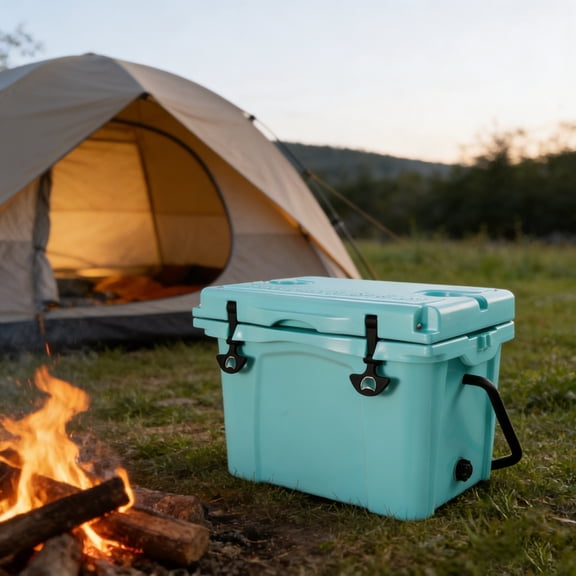 25QT Portable Cooler, Insulated Hard Cooler with Bottle Opener, Cup Holder, Forming Ruler, Travel, Beach, Camping, Fishing WL