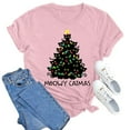 thumbnail image 3 of Womens Christmas T-Shirts Fall Cat Funny Cute Meowy Letter Print Tee Casual Cat Lovers Short Sleeve Party Blouse Tops, 3 of 3