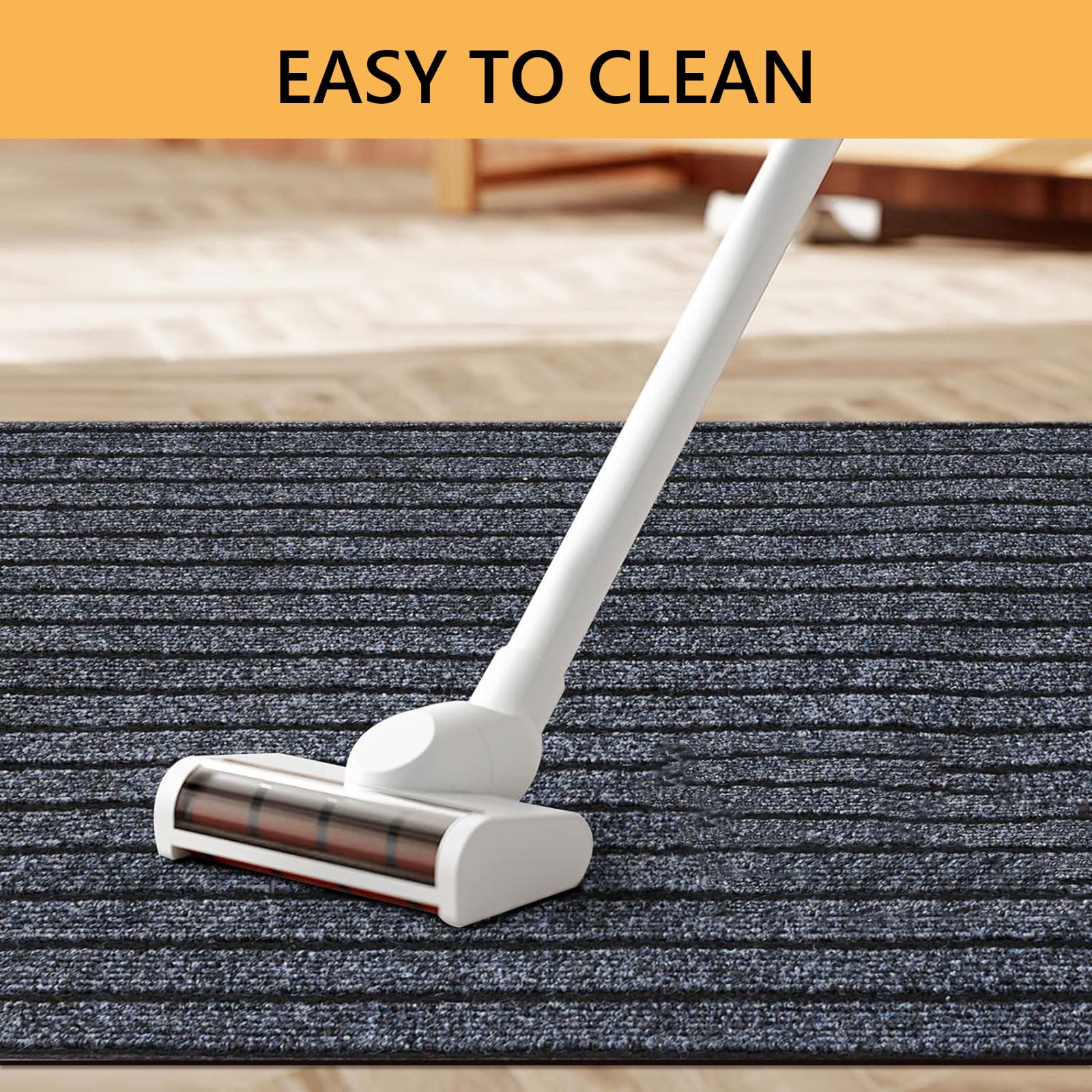 Hengbo Indoor Outdoor Runner Carpet  2 x 6 ft Runner Rugs Rubber Backing Rug for Hallway Entryway Kitchen Laundry Room Grey