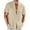 Khaki, variant on Mens Short Sleeve Cuban Guayabera Shirt Casual Linen Summer Beach Button Down Shirts Beach Hawaiian Shirts