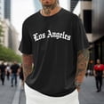 thumbnail image 2 of NinXxx Men's Crew Neck City Letter Print Breathable Modern Casual Tee Black XXXL Black XXXL, 2 of 4