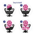 thumbnail image 4 of Floral Office Chair Slipcover, Blooming Graphical Flowers and Leaves with Polka Dots, Protective Stretch Decorative Fabric Cover, Standard Size, Hot Pink Pale Orange, by Ambesonne, 4 of 5