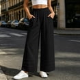 thumbnail image 4 of Sevevn Women’s Elastic High-Waisted Tiered Hem Palazzo Pants Flowy Wide Leg Casual Trousers with Side Pockets, 4 of 7