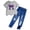 Grey, variant on mgoYE Tween Girl Clothes Short Sleeve Top   Ripped Jeans 2 Pieces Spring Summer Outfit Set(Light Purple,6-7 Years)