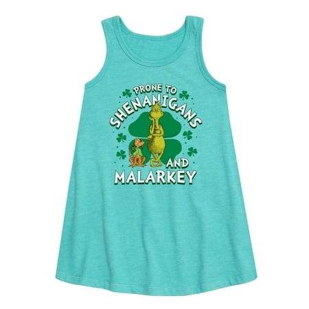

The Grinch - Prone To Shenanigans Malarkey - Toddler and Youth Girls A-line Dress