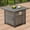 Brown(Aluminum&Rattan), variant on Nuu Garden Square 30" Outdoor Propane Fire Pit Table, 50,000 BTU Gas Fire Pit with Lid, Hand-Woven Wicker, with Glass Beads and CSA Certification