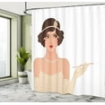 thumbnail image 5 of Ambesonne Pin up Girl Shower Curtain, Charming Lady, 69"Wx84"L, Pale Peach Chocolate, 5 of 5