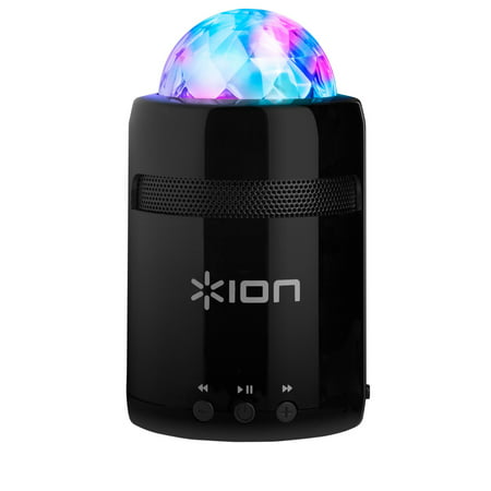 ION Party Starter Portable Wireless Bluetooth Rechargeable Speaker with Built-In Color-Changing Beat-Sync Light Show, Black, ISP31B