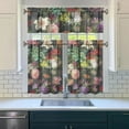 thumbnail image 3 of Pioneer Kitchen Curtains and Valance Set 36 Inch Tier Best Floral Poster 3 Pieces Set Dining Room Small Curtain Drapes Cafe Curtains Valance for Home Decor Rod Pocket, 3 of 6