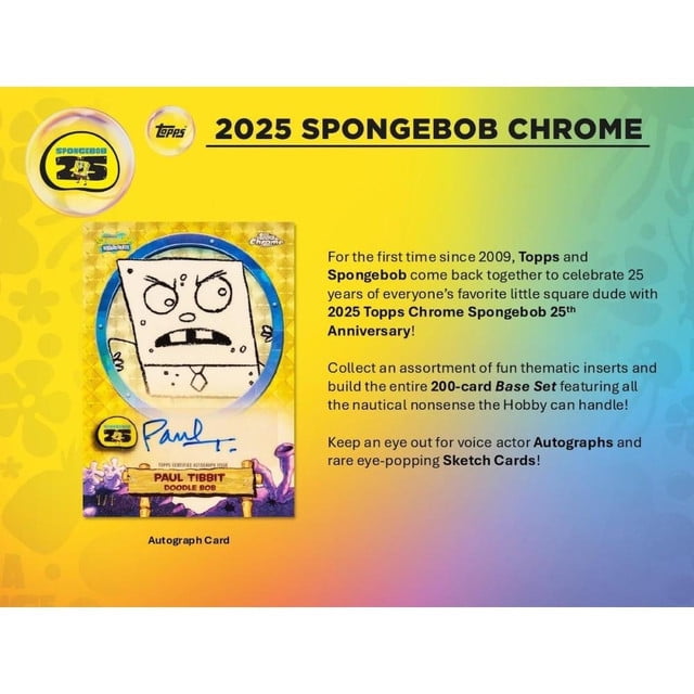 2025 Topps Chrome SpongeBob 25th Anniversary Hobby Box – Limited