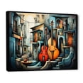 thumbnail image 2 of Designart "Musical Forms in Cubism V" Cubism Floater Framed Wall Art Living Room, 2 of 7