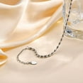 thumbnail image 4 of 2mm 3mm 5mm Width Stainless Steel Oval Shape Bean Beads Style Chain Bracelet, 4 of 5
