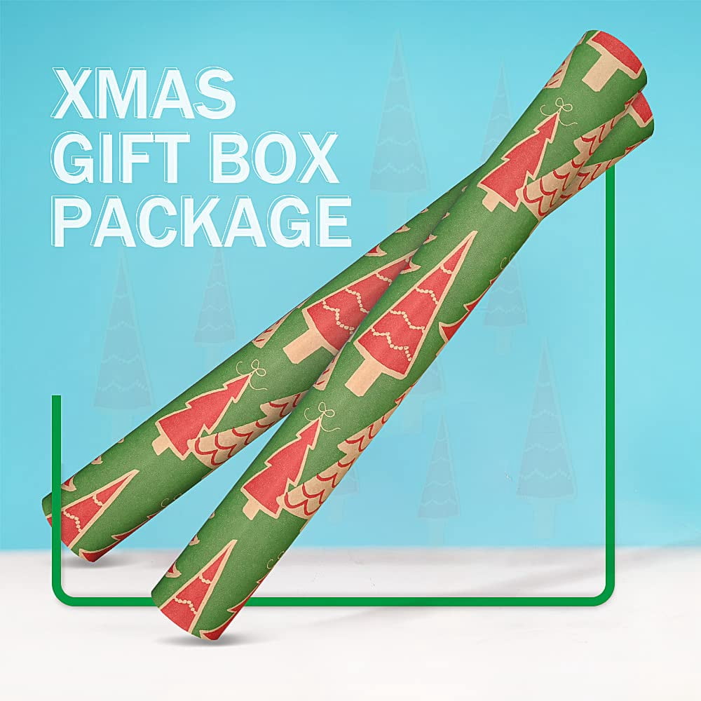 TOYPOPOR Rollo De Papel De Regalo De Navidad De 17 Pulgadas X 100 Pies (17.3 In X 98.4 Ft), Papel Kraft Reciclable Ecológico Para Niños, Niñas, Hombres Y Mujeres, Regalos, Artes