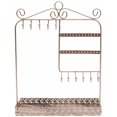 thumbnail image 4 of Soporte de joyería para pendientes, cadenas y anillos - aprox. 25x10x33cm, - Soporte decorativo para joyas de metal, 4 niveles, compartimento para gancho y anillo Almacenamiento de joyas Soporte para, 4 of 5